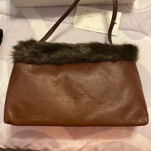 Elephant Leather goods brown purse, made in Greece, shoulder bag.